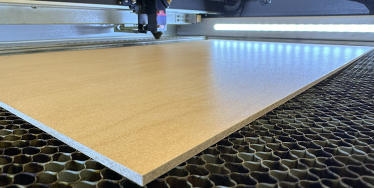 Pre-finished laser plywood