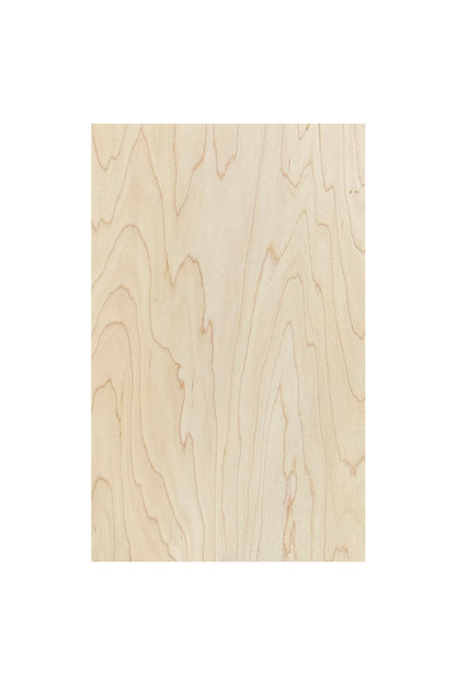 Plain wooden panel with a light beige color on a white background
