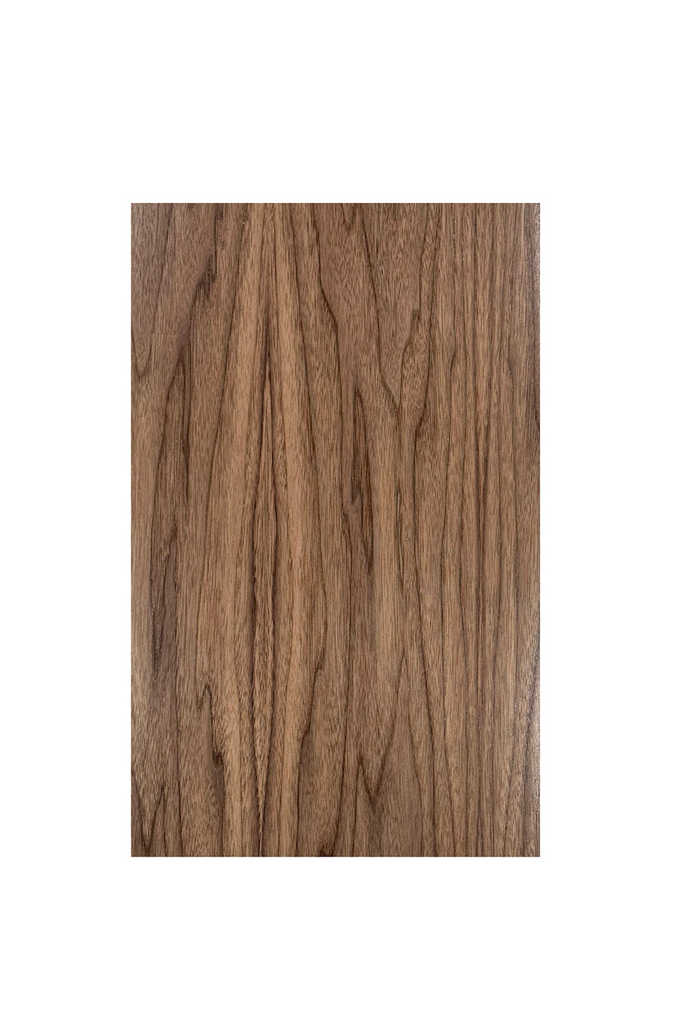 Wooden panel with a brown finish on a white background
