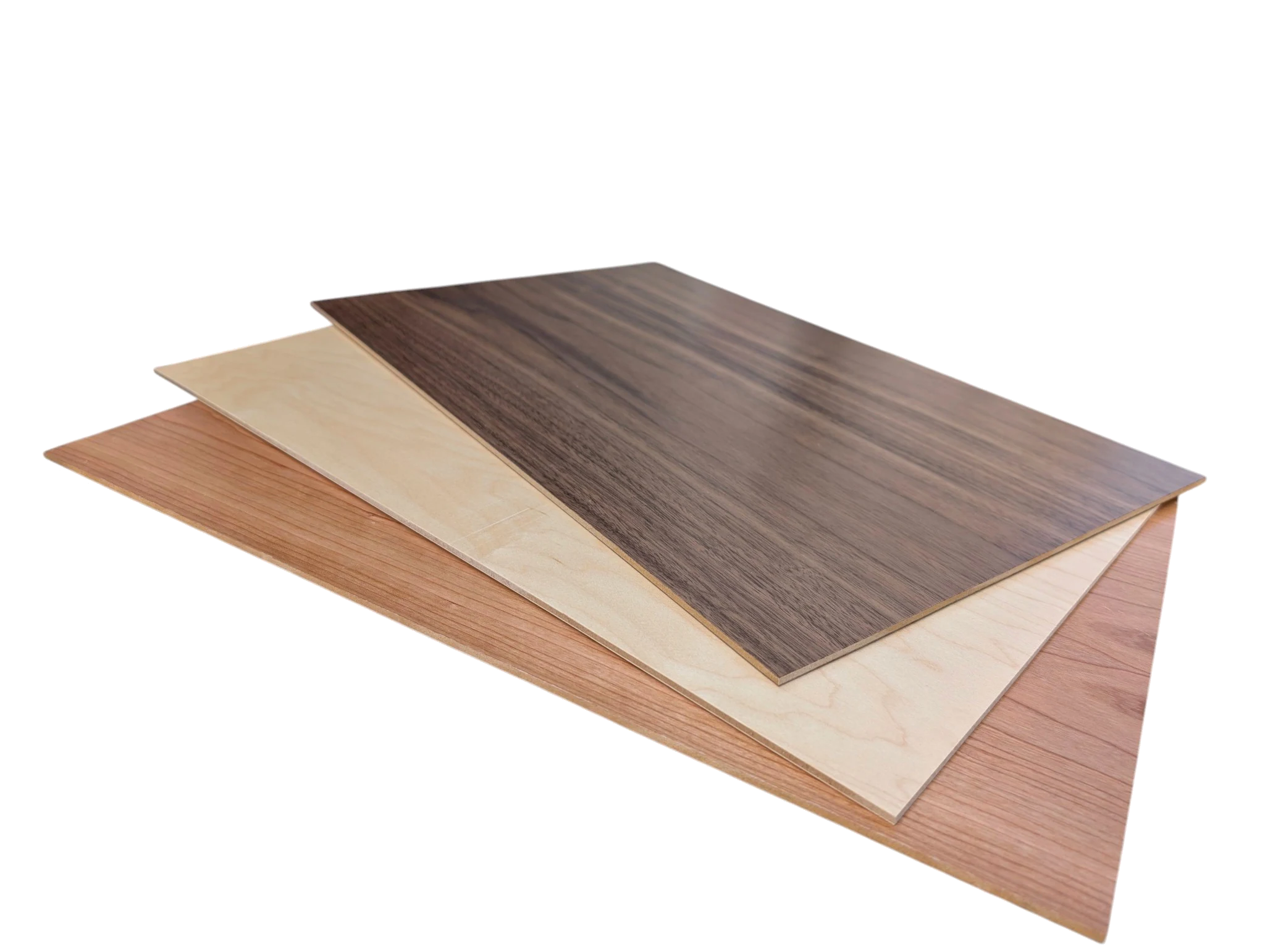 Three Natural Series sheets stacked at an angle showing the thin 3mm edge